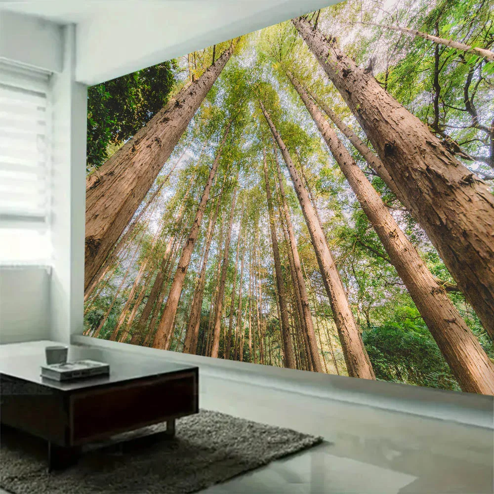 Large tapestry natural landscape forest wall hanging aesthetics room decoration bohemian bedroom living room wall decoration