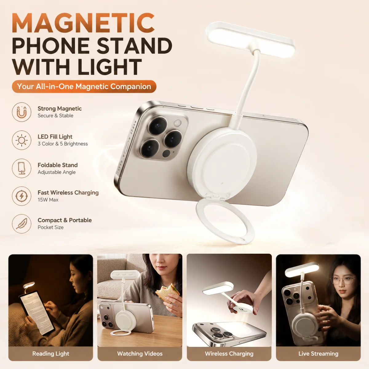 Photography Lighting Assistant - Магнитный светильник для мобильного телефона 2026,