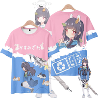 Game Blue Archive Cartoon Anime T-Shirts 3D Kasumisawa Miyu Print Kid Cosplay Tee Summer Men Women Harajuku Short Sleeve Y2k Top