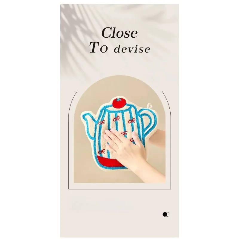 Coral Velvet Hand Towel Hanging Cute Simple Handkerchief Absorbent Household Kitchen Towel Children's Hand Towel - view 5