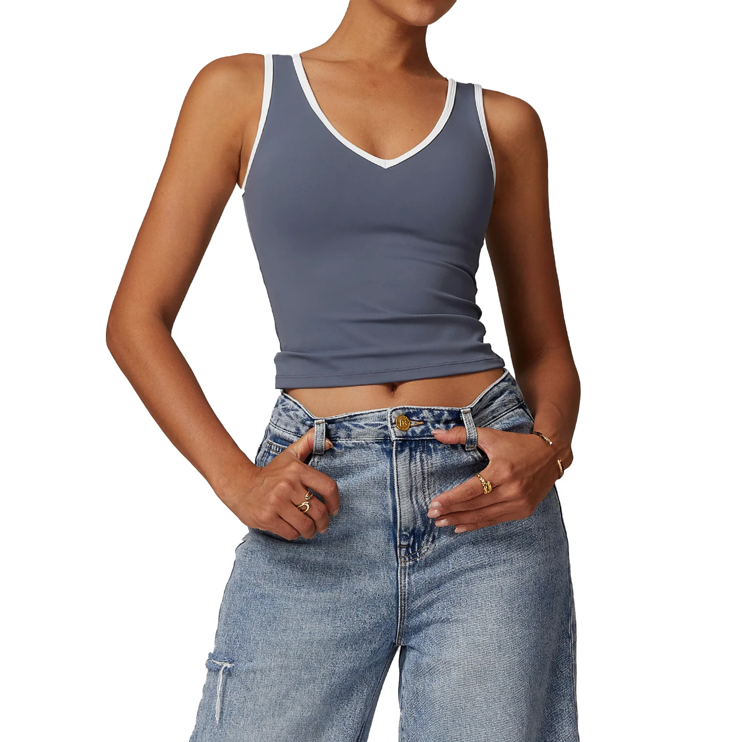 

Maxdutti Naked Contrasting Sports Vest, Women's Backless Yoga Vest, Fitness Suit, Outerwear Sports Top T-shirt Woman Clothes