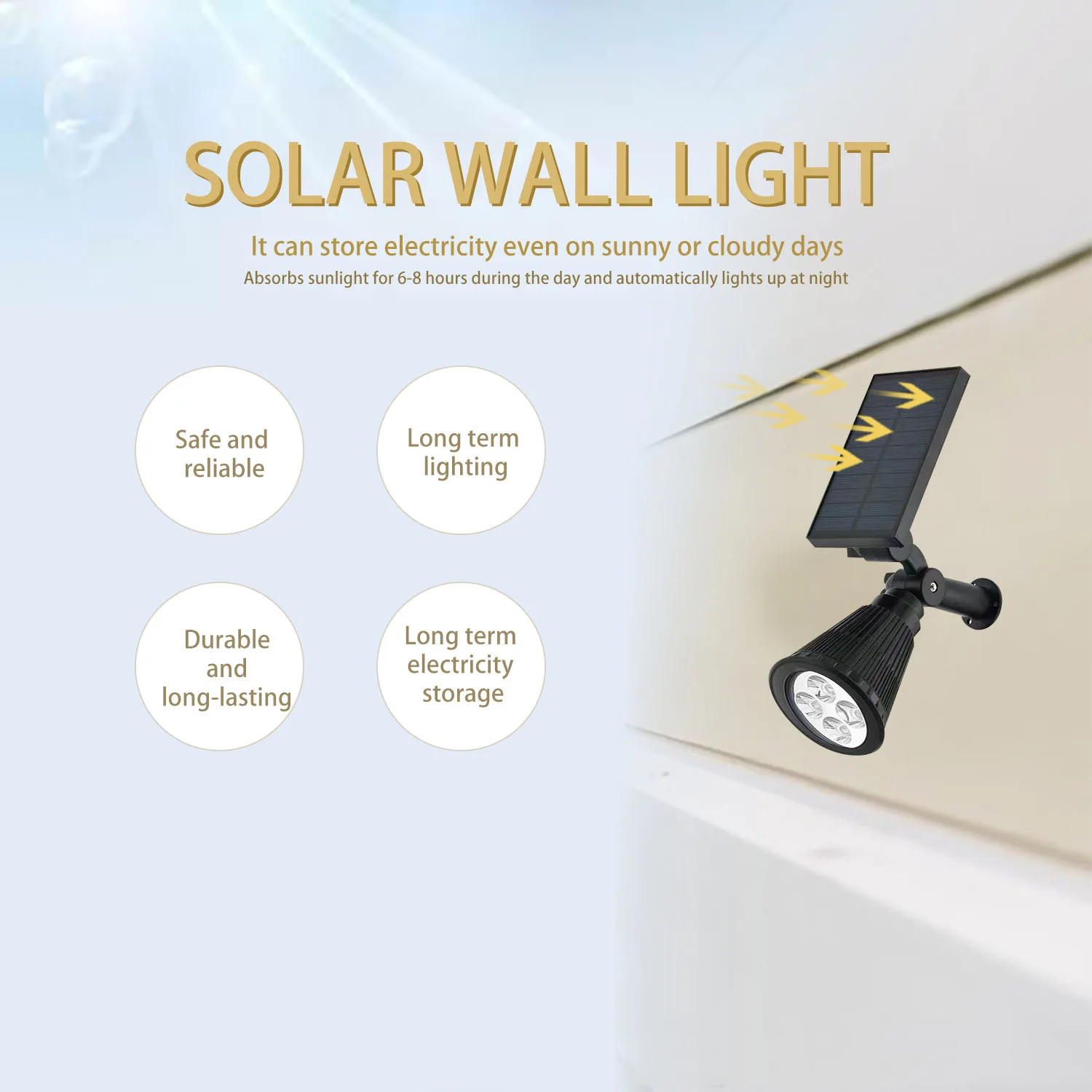 ترقية أضواء الشجرة الشمسية في الهواء الطلق الدافئة ومتعددة الألوان IP65 مقاوم للماء 3 أوضاع الإضاءة 9 المصابيح للحديقة/المسار/ديكور الفناء #3