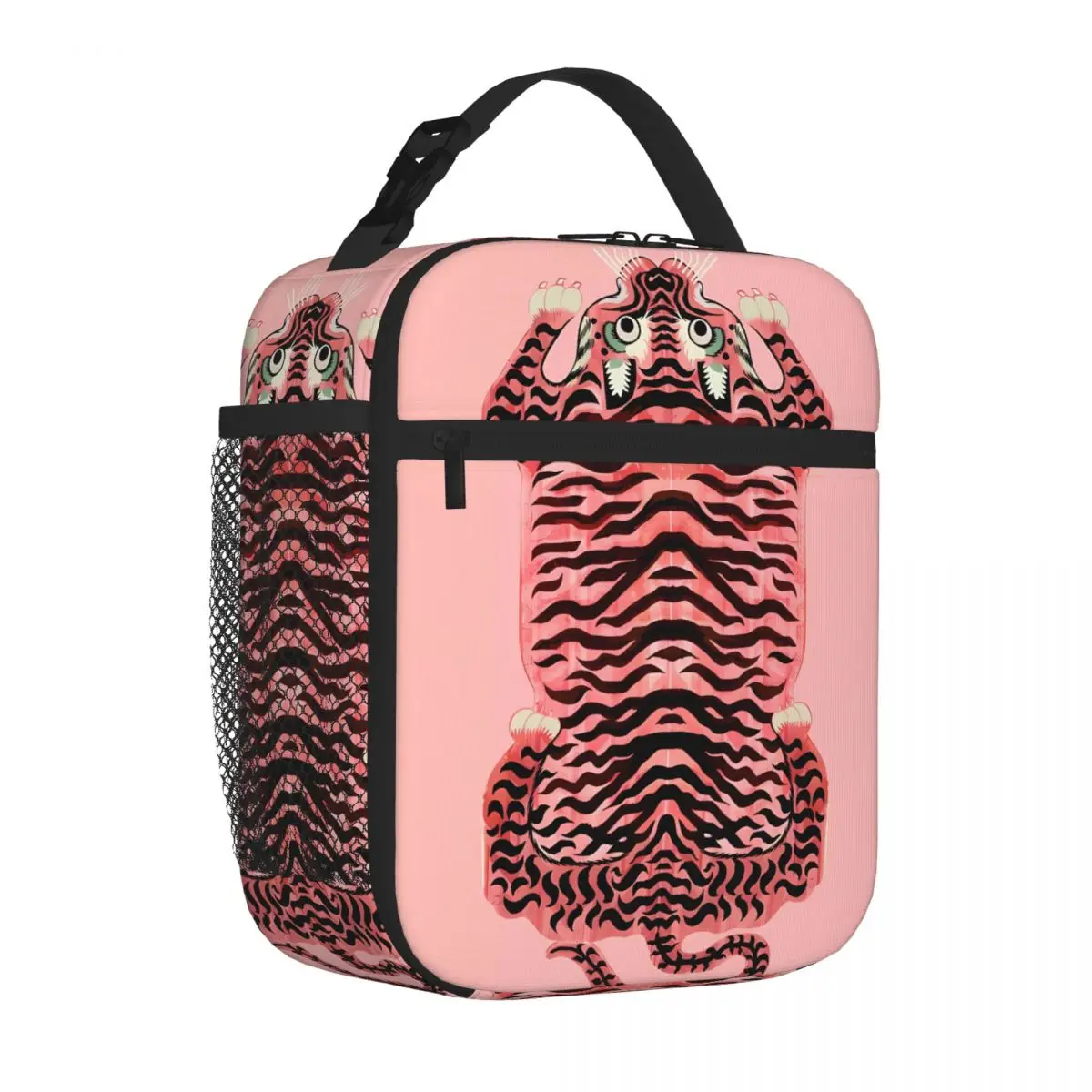 Bestselling Pink Tibetan Tiger Rug Industrial Style Portable Lunch Bag Middle School Cooler Lunch Bag
