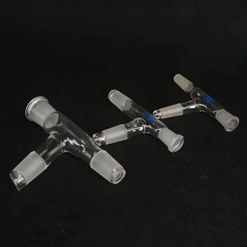 14/23 19/26 24/29 29/32 البورسليكات الزجاج المشترك التقطير محول 3-طرق Claisen 75 درجة رئيس موصل أنبوب