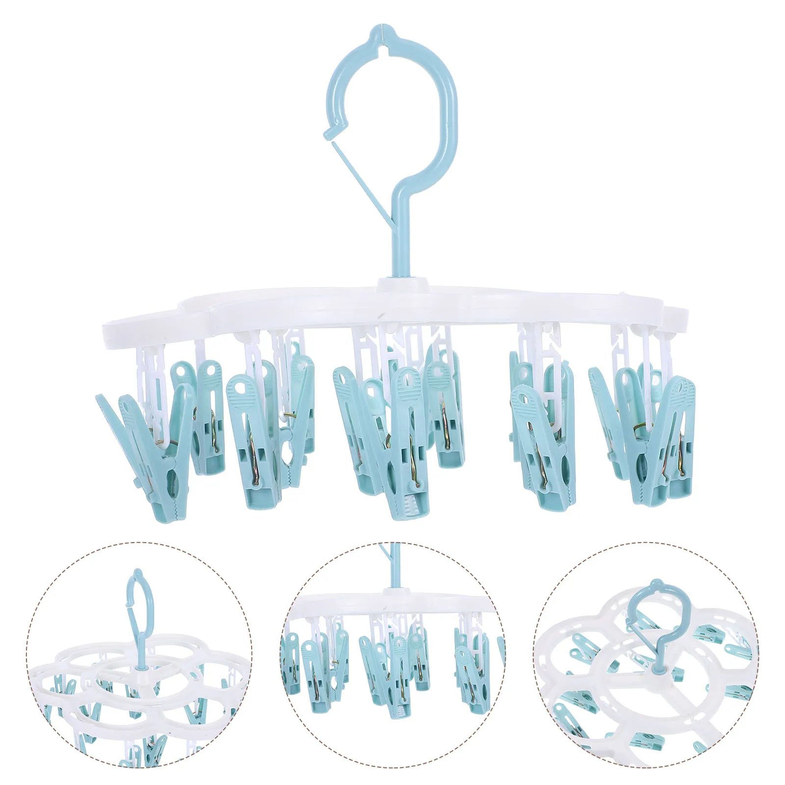 

1 pc Foldable Drying Rack 360 Degree Rotatable PP Material Clothes Hanger Windproof Socks Underwear Bra Household Drip Dryer