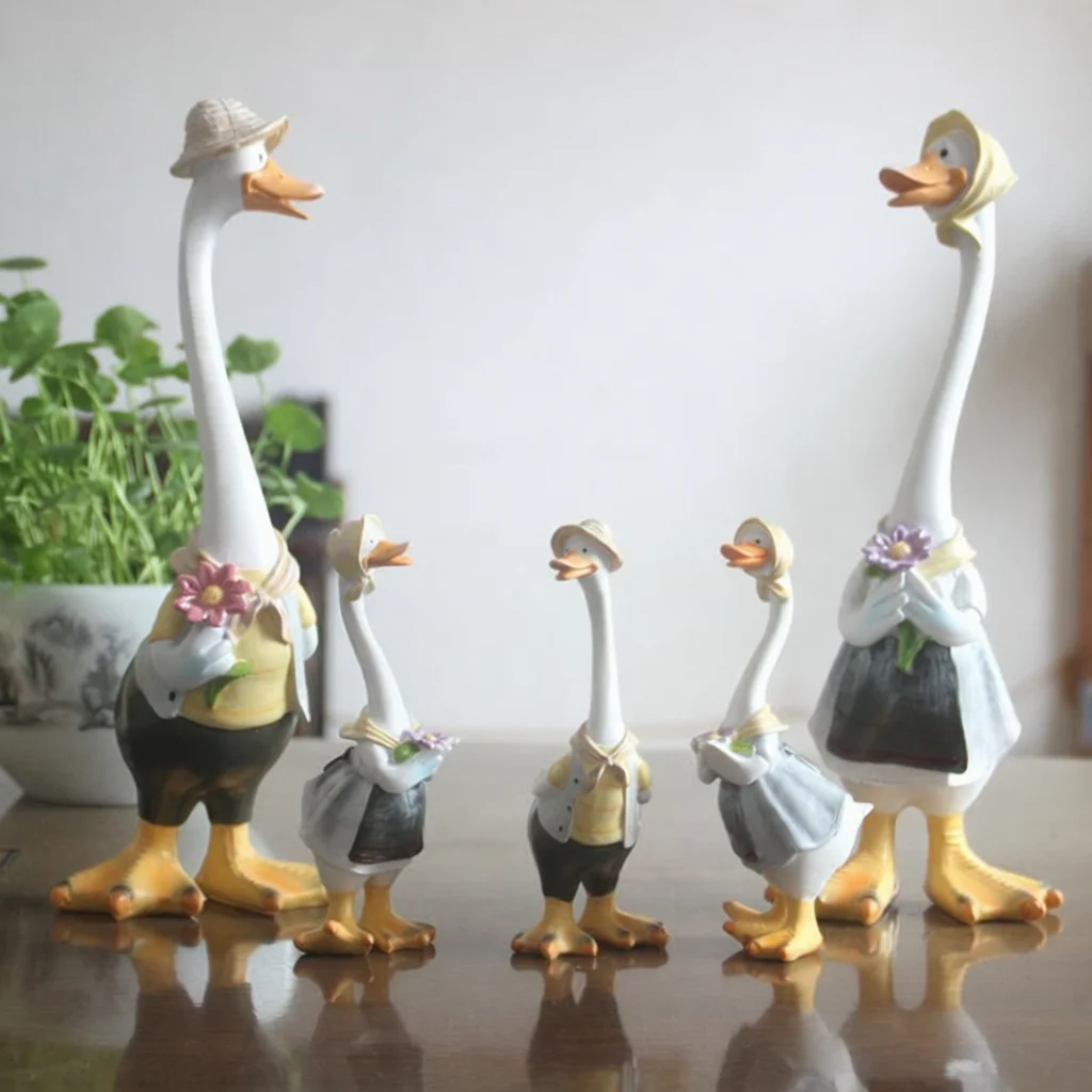 Art Craft Decoration Ideas - Cute Duck Figurine Resin Animal Ornament