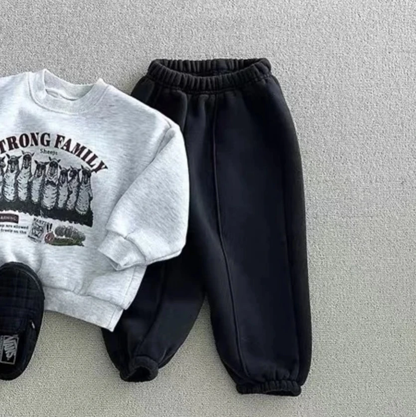 Toddler Winter Fleece Cotton Pants Children Loose Jogger Sweatpants Baby Infant Warm Trousers Soft Fabric Kid Popular Trousers