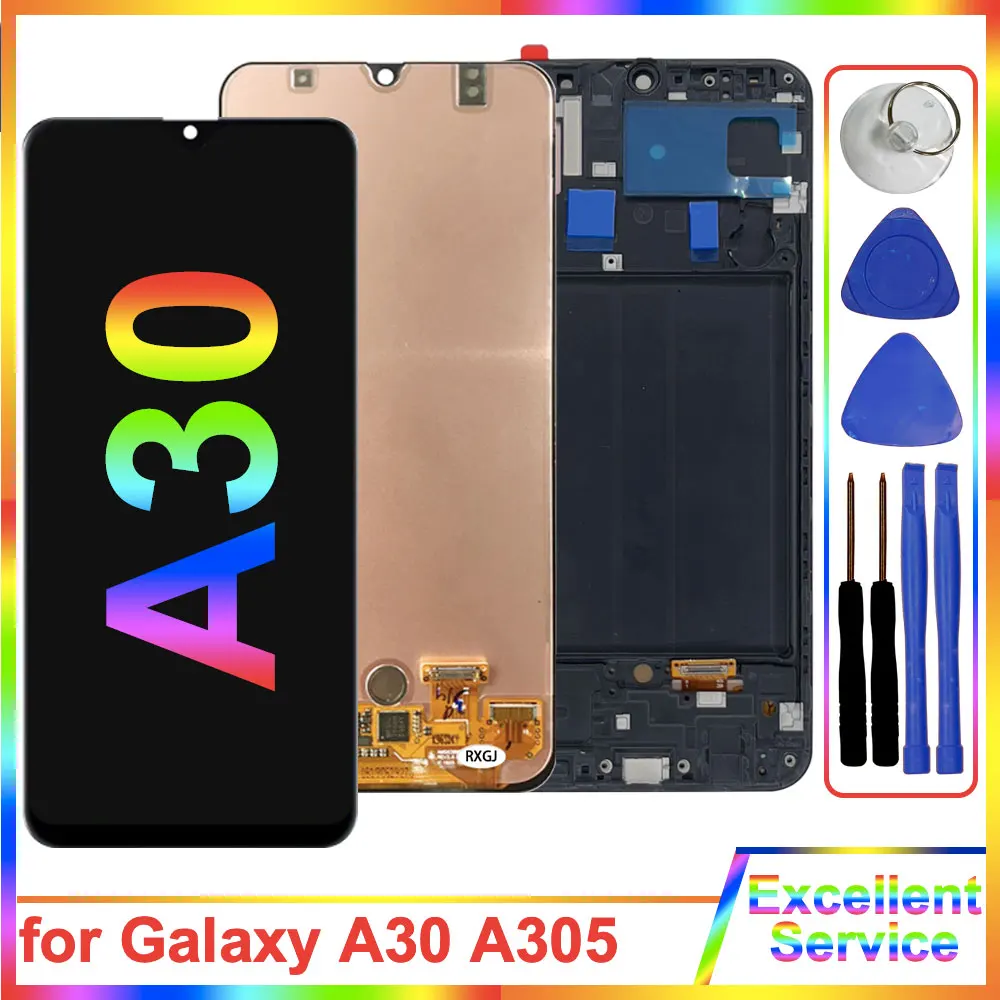 

AMOLED Screen for Samsung Galaxy A30 A305F A305G LCD Display Touch Screen Digitizer Replacement for Samsung A30 A305F LCD Screen