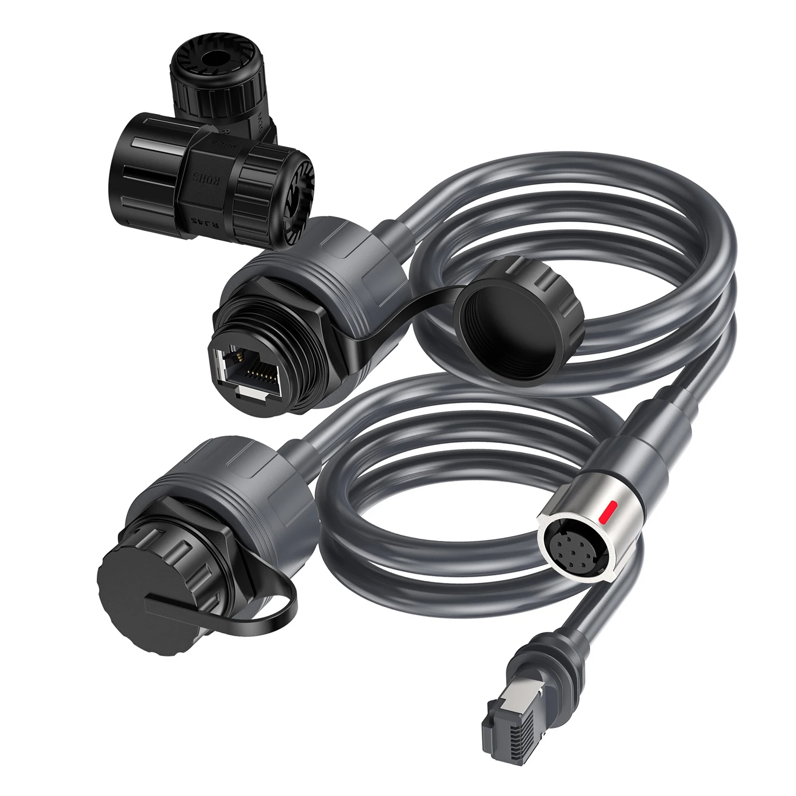 

1 Set SPX Male to RJ45 Rectangular Adapter IP68 Waterproof 23AWG Fit for Performance Gen3 Ethernet Cable Extension Connector