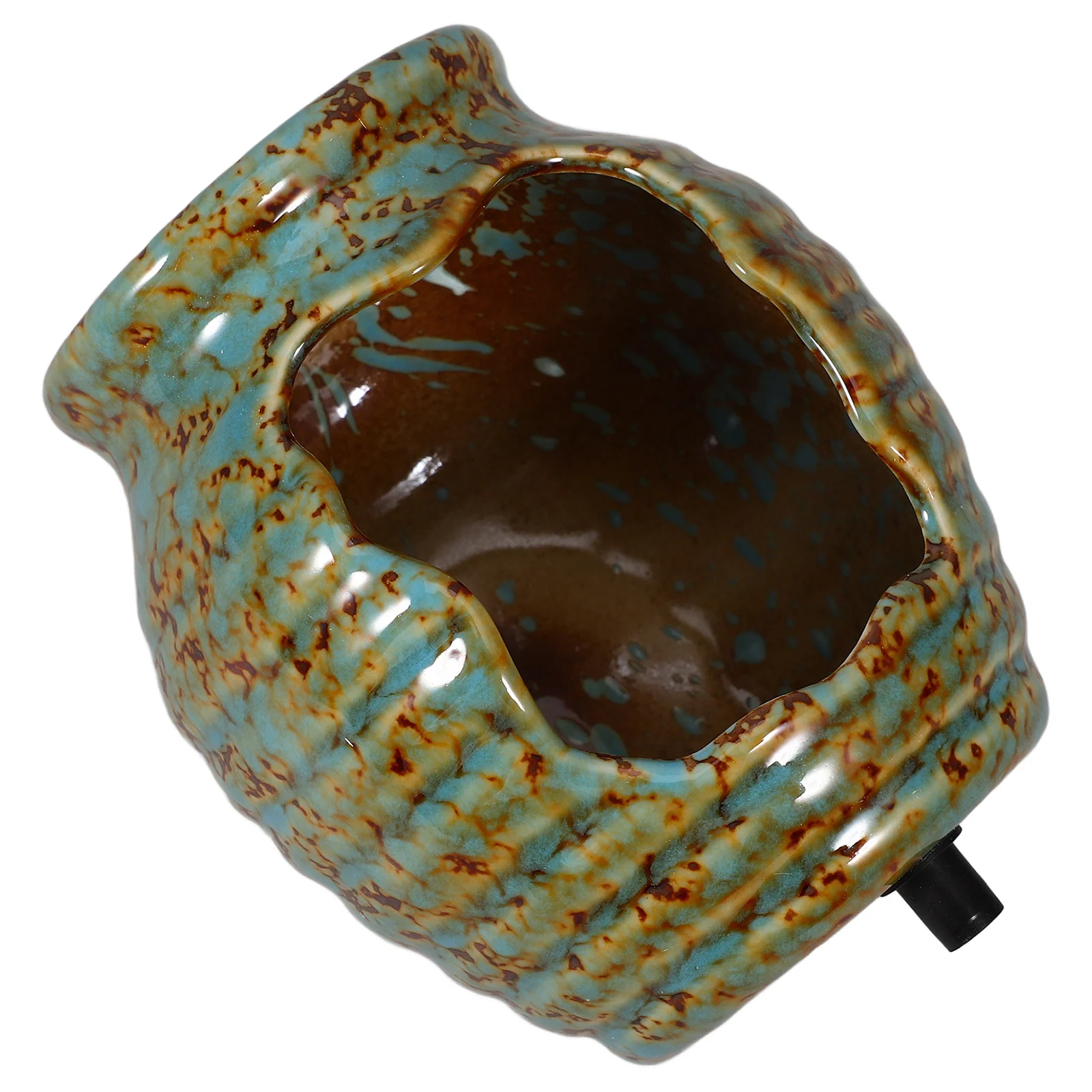 Caratteristica di circolazione dell'acqua in ceramica con fontana paesaggistica per giardino, patio, balcone, cascata decorativa rilassante per interni ed esterni