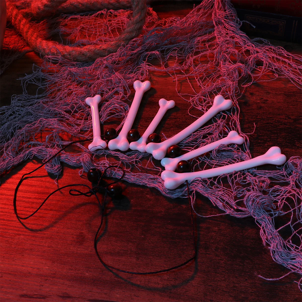 2Pcs Halloween Simulation Bone Necklace Lightweight Comfortable Wear Perfect Birthday Festival Gifts for Women