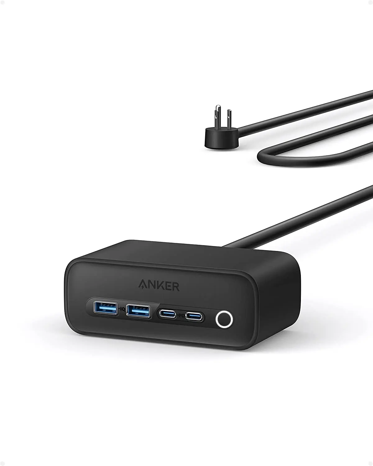 Anker 525 Charging Station Phantom Black USB C Desktop Charger Station 7-in-1 Portable Travel Outdoor Power Strip Box