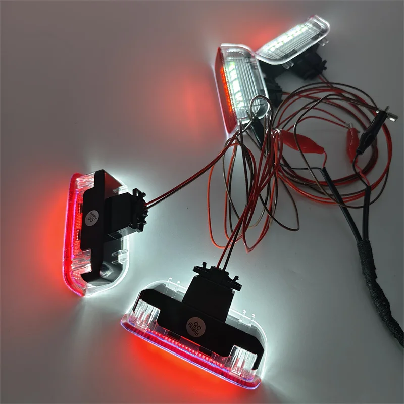 4x صالح لشركة فولكس فاجن باسات B6 B7 CC جولف 6 7 جيتا MK5 MK6 تيجوان شيروكو الأحمر LED باب السيارة تحذير ضوء ضوء الباب المجاملة #6
