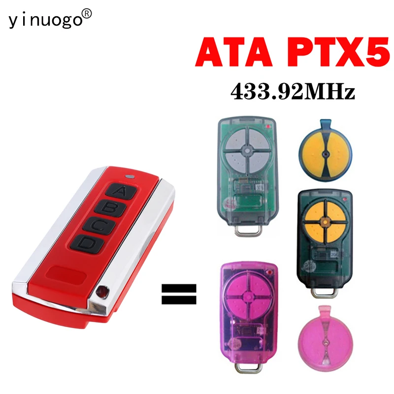 ATA PTX5 PTX-5v2 PTX-5v1 Triocode GDO Garage Door Remote Control 433.92MHz Rolling Code Garage Door Opener Gate Transmiitter