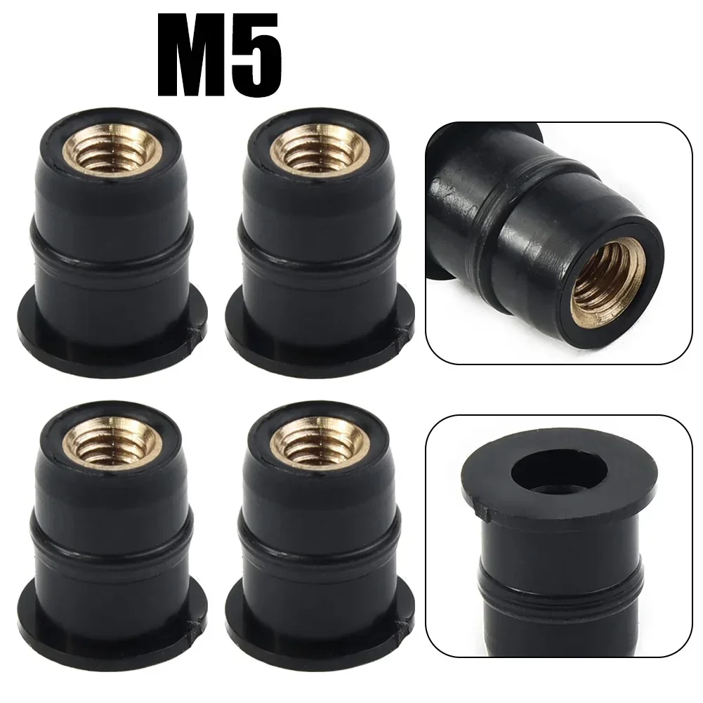 

Motorcycle Nuts Windshield Nuts 5mm Mounting Nuts Panel Windshield 4PCS M5 Motorcycle Damper Easy Installation Hot Sale