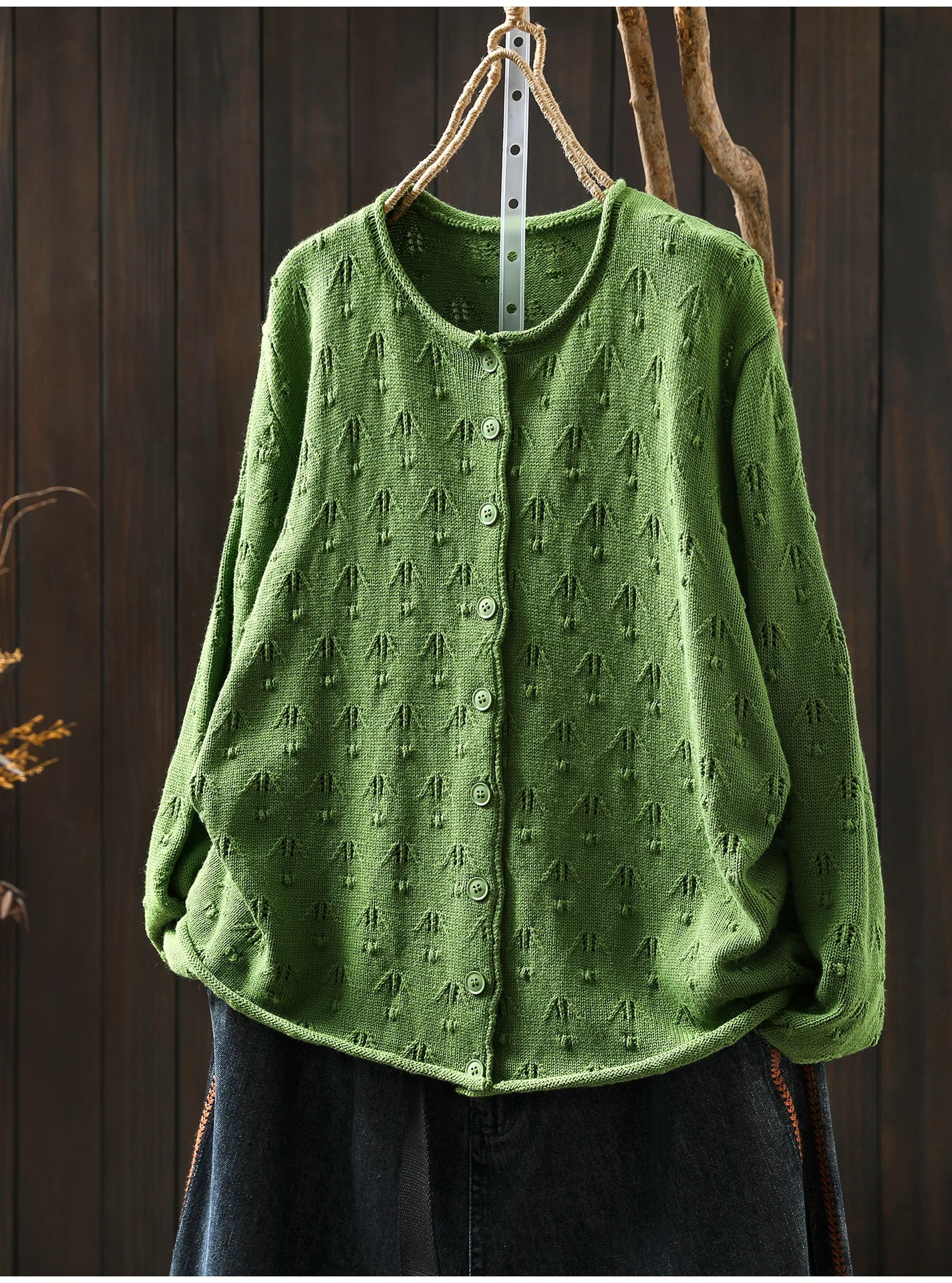 

100% хлопок, зеленый, красный, желтый, черный свитер, кардиган для женщин, весна 2026, повседневный вязаный кардиган с длинными рукавами, верхняя одежда