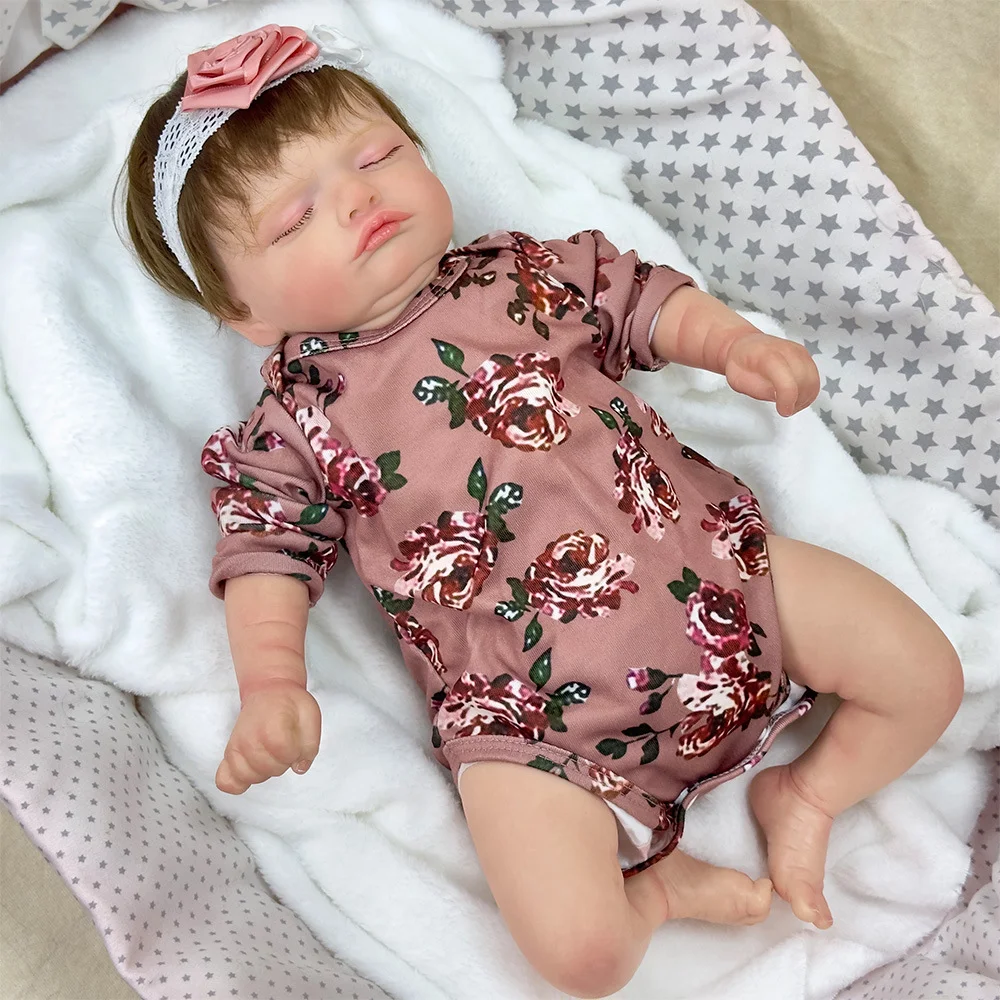 New 50cm Simulation Baby Soft Rubber Body/Cloth Body Reborn Doll Can Sit or Lie Down Doll Children's Holiday Gift W-001