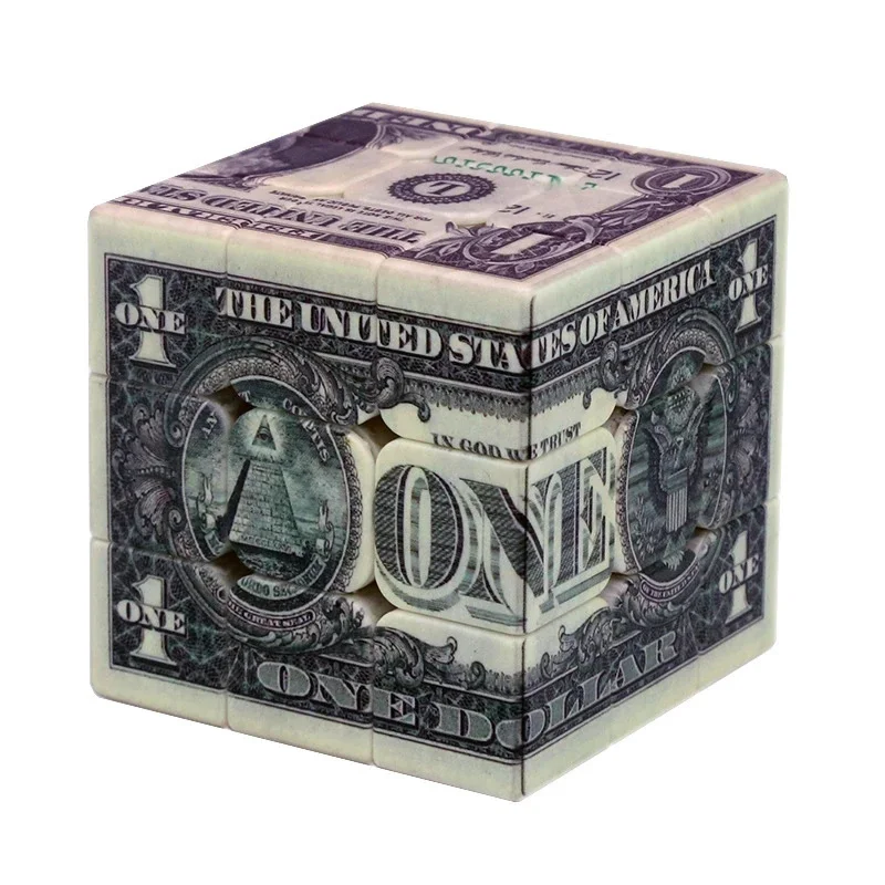 UV Printed Personalized Currency Dollars Pounds Third Order Cube