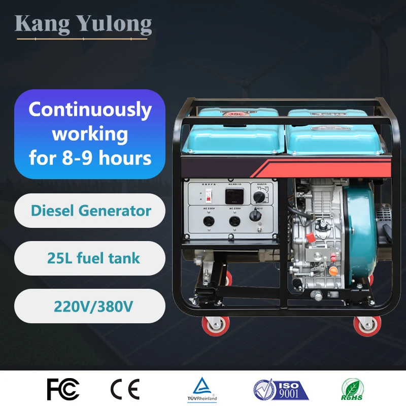 3KW Diesel Engine Generator Air-Cooled Silent Model with 50HZ 220V/110V Rated Voltage for Home Backup and Outdoor