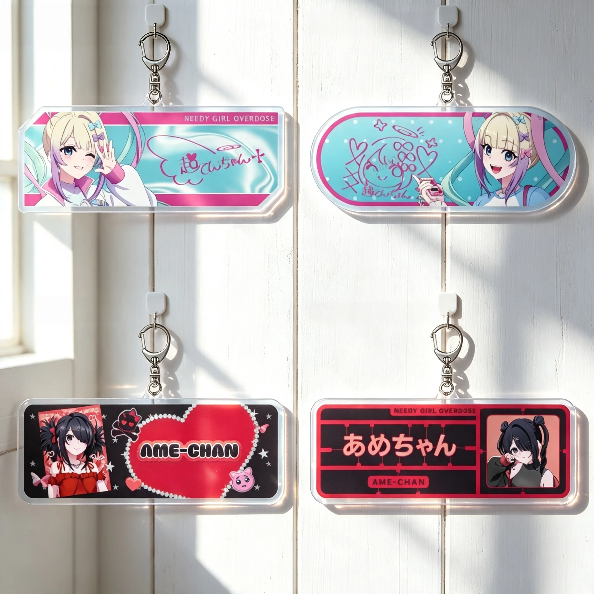 Game NEEDY GIRL OVERDOSE Y2K Fashion Style KAngel Acrylic Pendant Keychains Bag Decorations Gifts For Friends