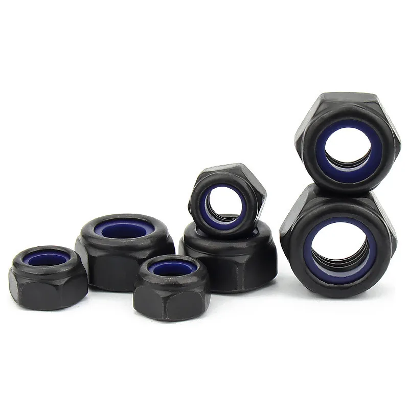 1/5/10/20/50Pcs DIN985 M2-M12 Galvanized Carbon Steel Self-locking Nut Lock Nut Locknut Slip Nylon Hex Nut