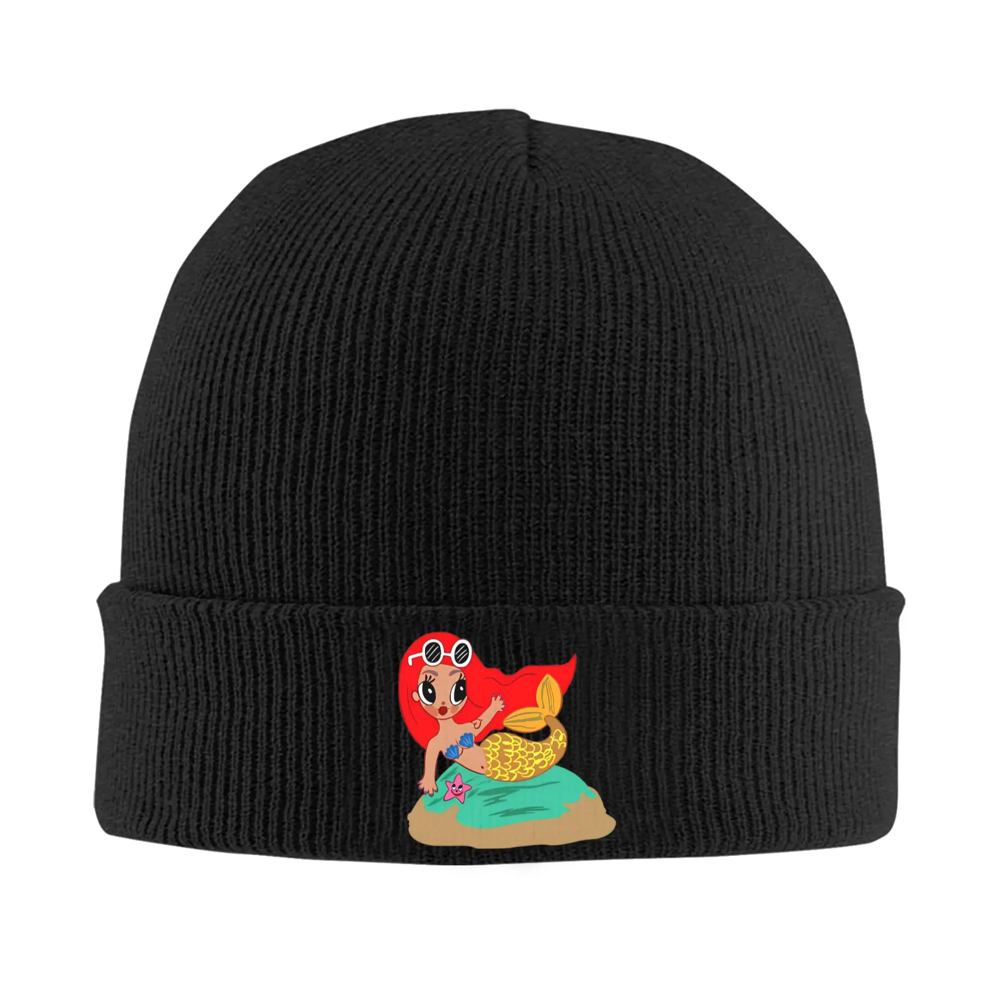 Karol G Mermaid Knitted Hat Beanies Winter Hat Warm Acrylic  Hip-hop Hip Hop Reggaeton Music Cap Men Women Gift,