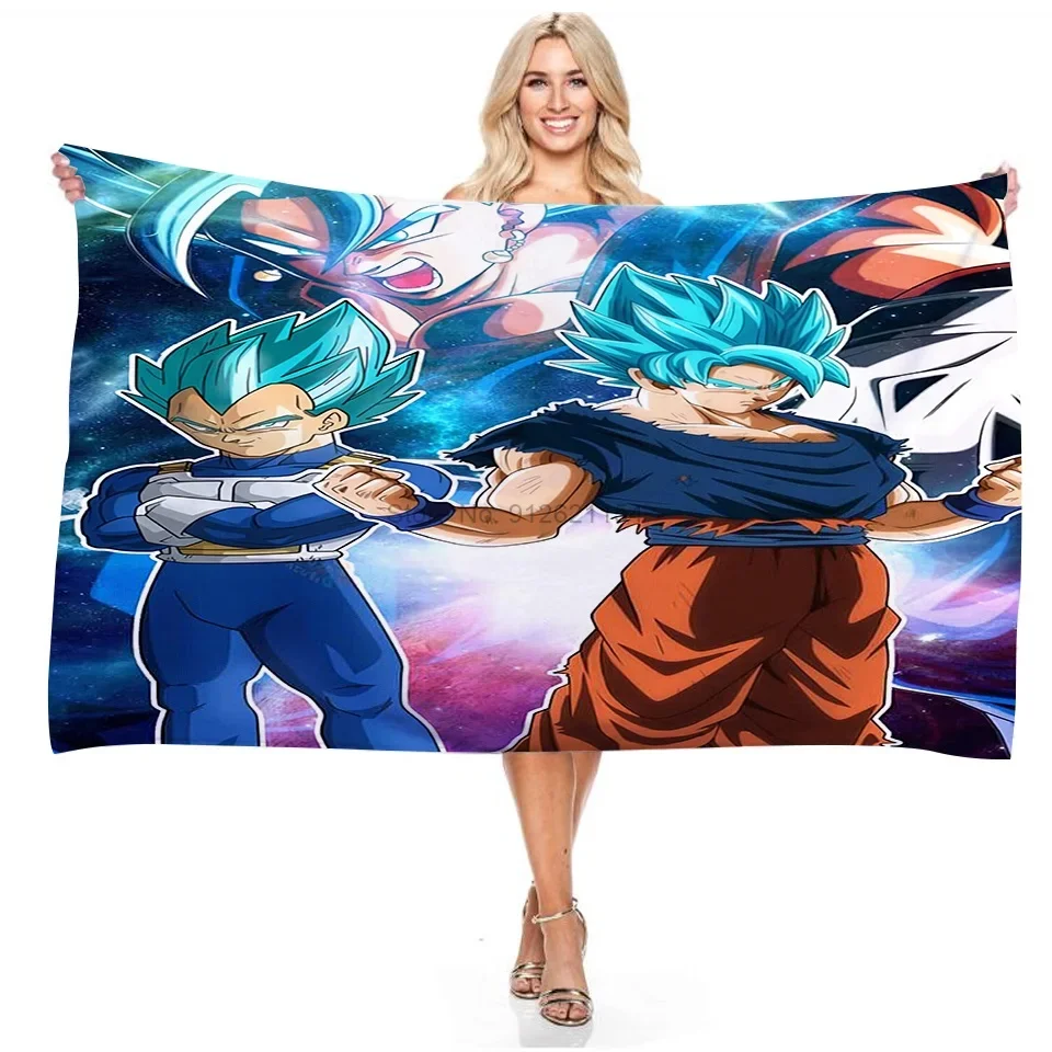 Afbeelding 4: Vegeta Dragon Ball Z Son-Goku Badhanddoek Cartoon Anime Douchehanddoek voor Jongens 3D Gedrukt Yoga Mat Kids washandje 75cmx150cm