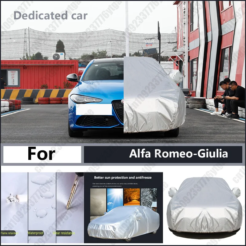 

For Alfa Romeo-Giulia Oxford cloth car cover for sun protection, rain resistance, and all season special car dust cover