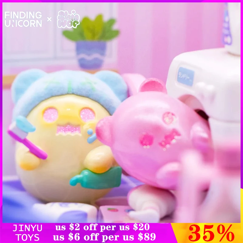 

Original Finding Unicorn ShinWoo Ghost Bear Take Shower Toothpaste Figure Toys limited edition Cute Cartoon Bear Designer Doll