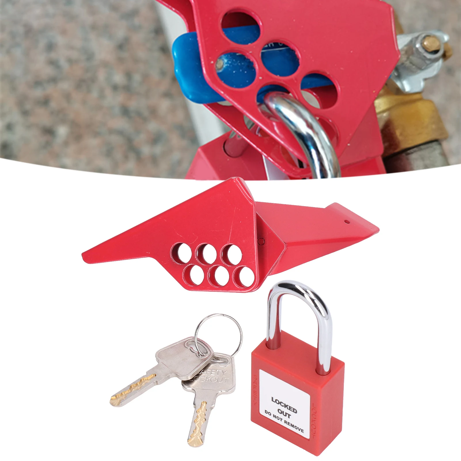 ZK30 Standard Ball Valve Lock Small Industrial Pipeline Handle Ball Valve Lock with 38mm Padlock