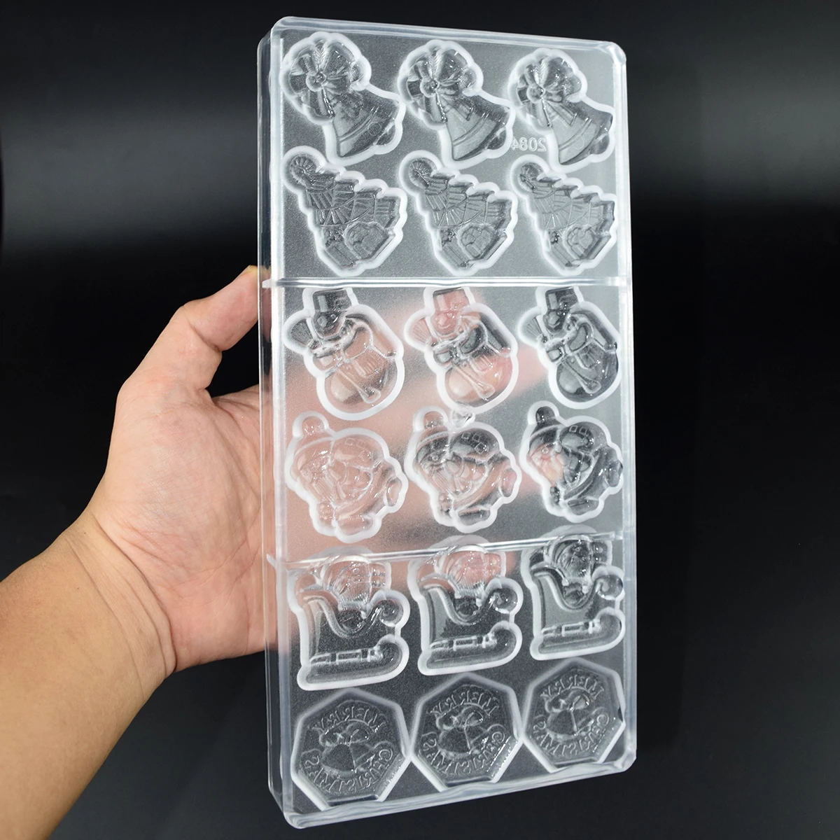 New Chocolate Mold Polycarbonate Christmas Shape Candy Bonbons Plastic Confectionery Tray Pans Baker Baking Pastry Tools