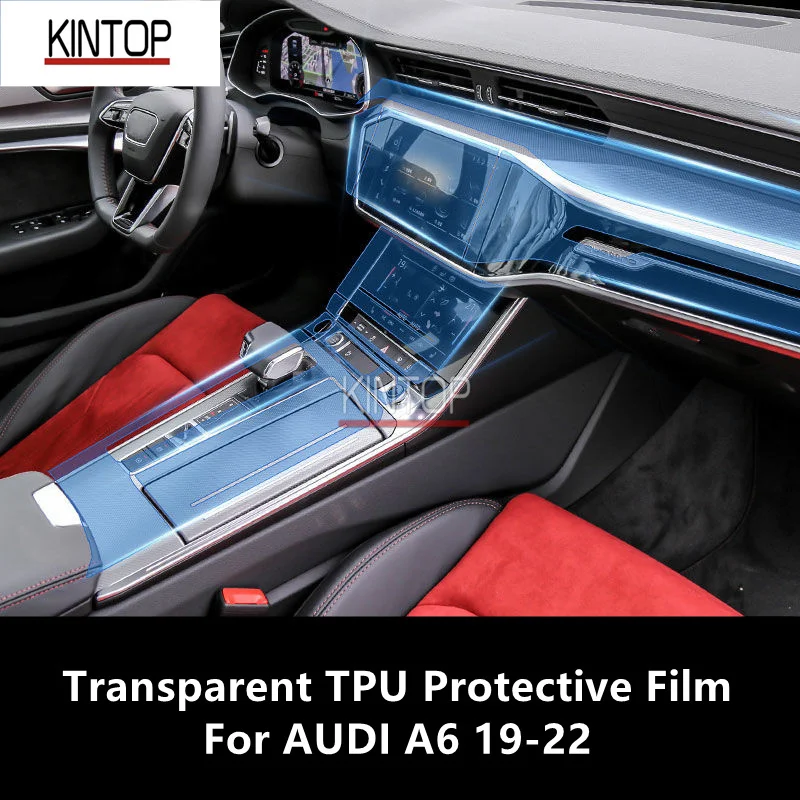 

For AUDI A6 19-22 Car Interior Center Console Transparent TPU Protective Film Anti-scratch Repair Film Accessories Refit