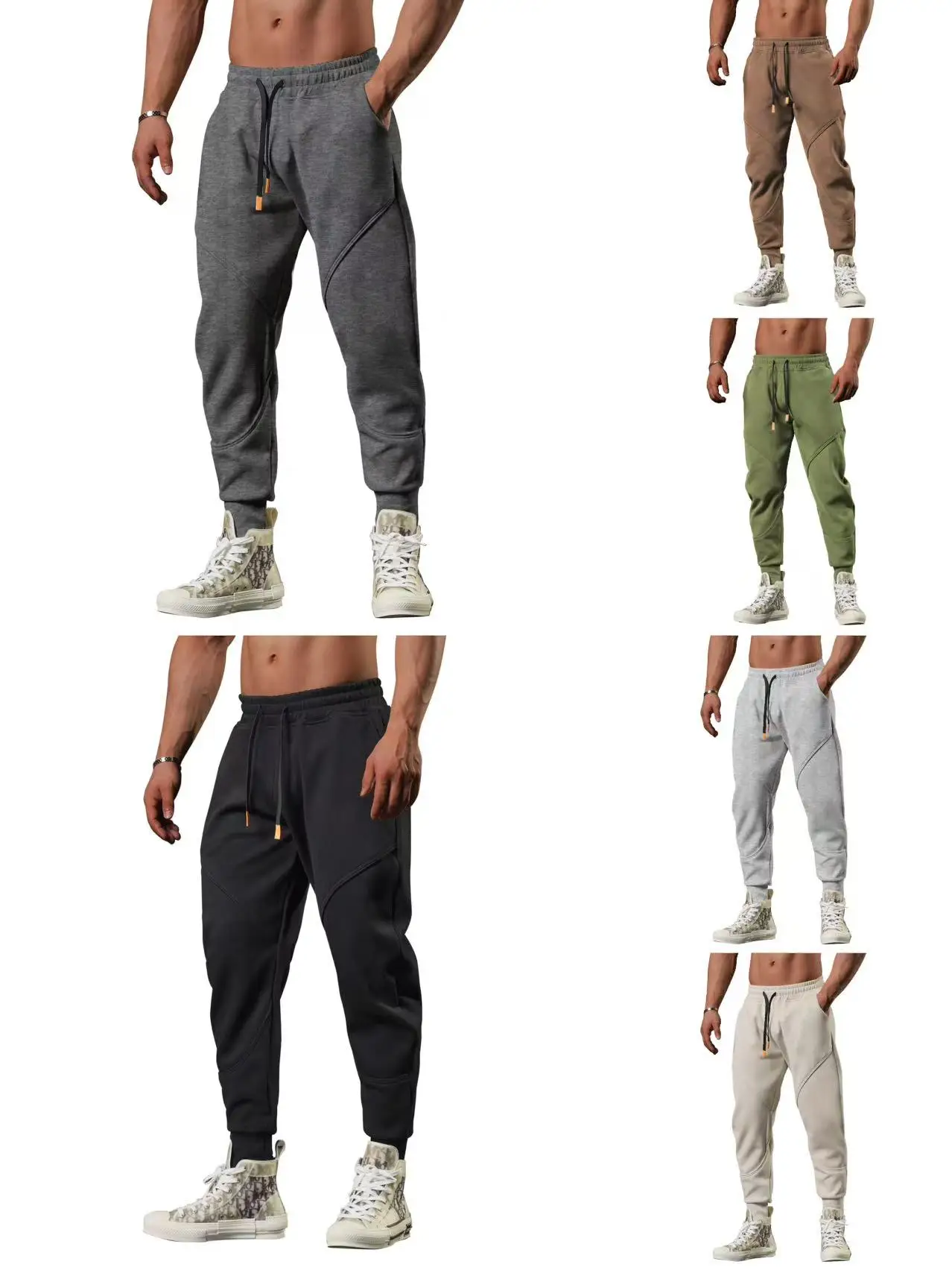 2025 Новые модные повседневные спортивные брюки для мужчин, свободные брюки, трехмерные брюки для бега для фитнеса