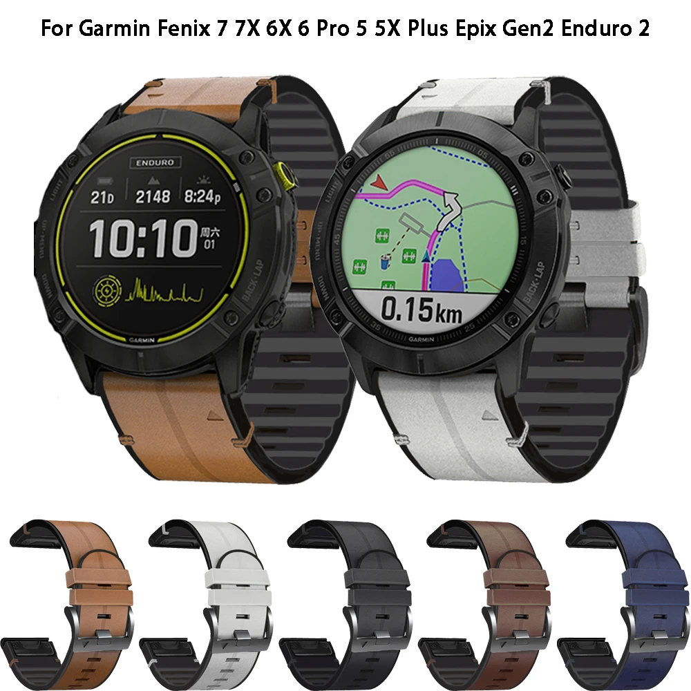 سوار ساعة ذكية من السيليكون من الجلد ، أحزمة سريعة التحرير ، لسوار Garmin Fenix 7 ، 7X ، 6 ، 6X Pro ، سوار 5 ، 5X Plus ، 3 ، 3HR ، 22 ، 26 ks