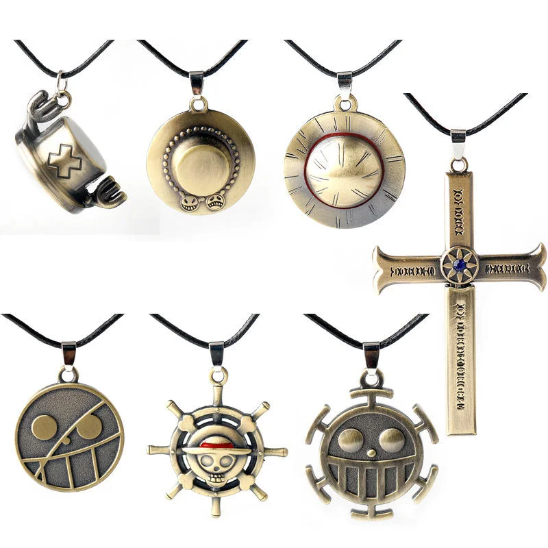 Anime One Piece Necklace, Cosplay, Ace, Flying Grass Hat, Alloy Pendant, Creative Small Gift