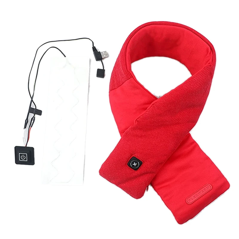 Electric Heating Pad,Thermal Scarf Heated Pad USB Heater Clothing Heating Pads, With LED Indicators For Riding Skiing