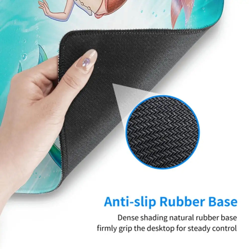 Disney The Little Mermaid Ariel Princess Mousepad Computer Desk Mat Table Keyboard Pad Laptop Cushion Non-slip Deskpad