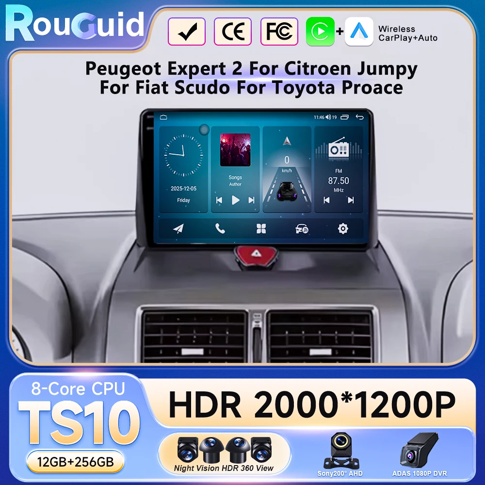 For Peugeot Expert 2 For Citroen Jumpy For Fiat Scudo For Toyota Proace 2007-2017 Car Radio Carplay GPS Android Auto No 2din DVD