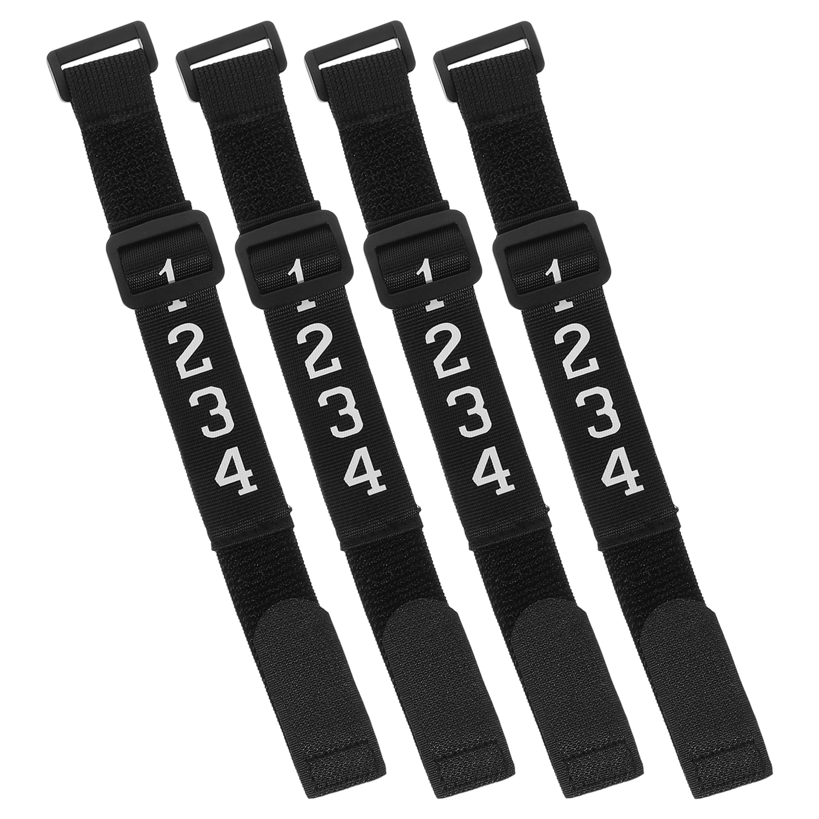 

4 Pcs Orange Football Referee Numbered Bands Wristbands Durable Nylon Smooth Surface Essential Gear Matches Training