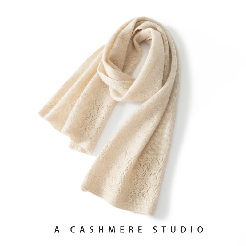 2022 Winter New Fashion Solid Color Cahsmere Scarf Women Outdoor Keep Warm Soft Cashmere Knitted Jacquard Long Scarves 140*30