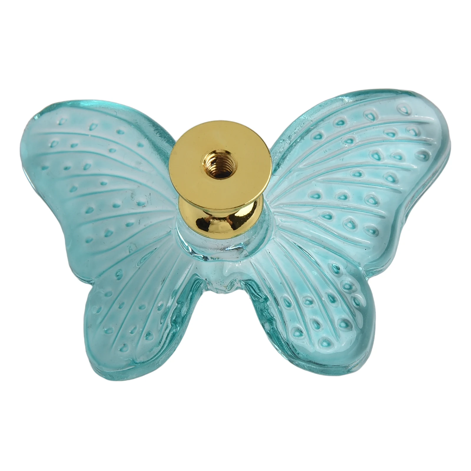 Brand New Butterfly Pulls Dresser Glass+metal Green/white Stylish 1 Pcs 6cm*4.9cm/2.3in*1.9in Easy Installation