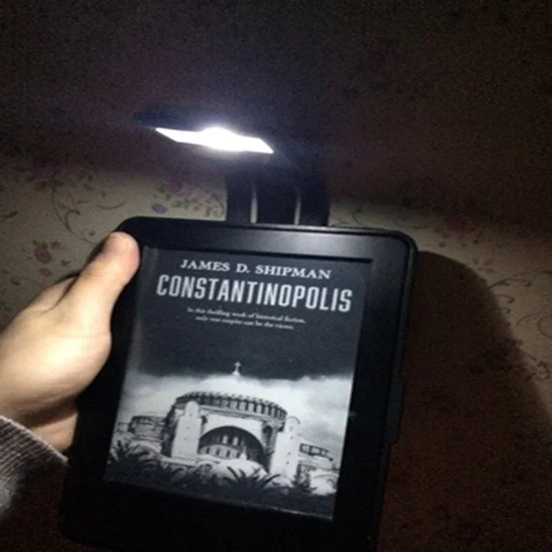 Imagem -05 - Portátil Clip-on Led Livro Luz Led Leitura Livro Nightlight Novidade Ebook Lâmpada Branco Preto Azul Verde Novo