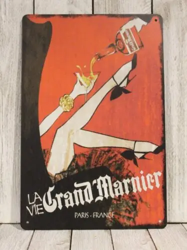 Grand Marnier Sexy Pinup Girl Tin Metal Poster Sign Whisky Bar Art Man Cave XZ