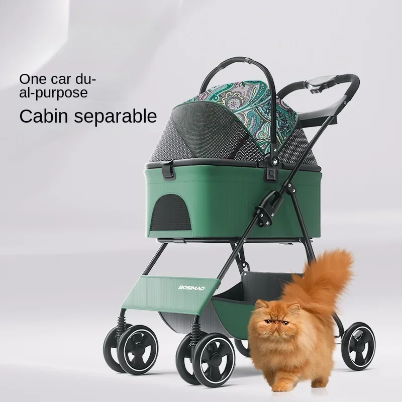 

Portable Pet Stroller for Traveling with Small Dogs and Cats, Foldable Carrier Cart