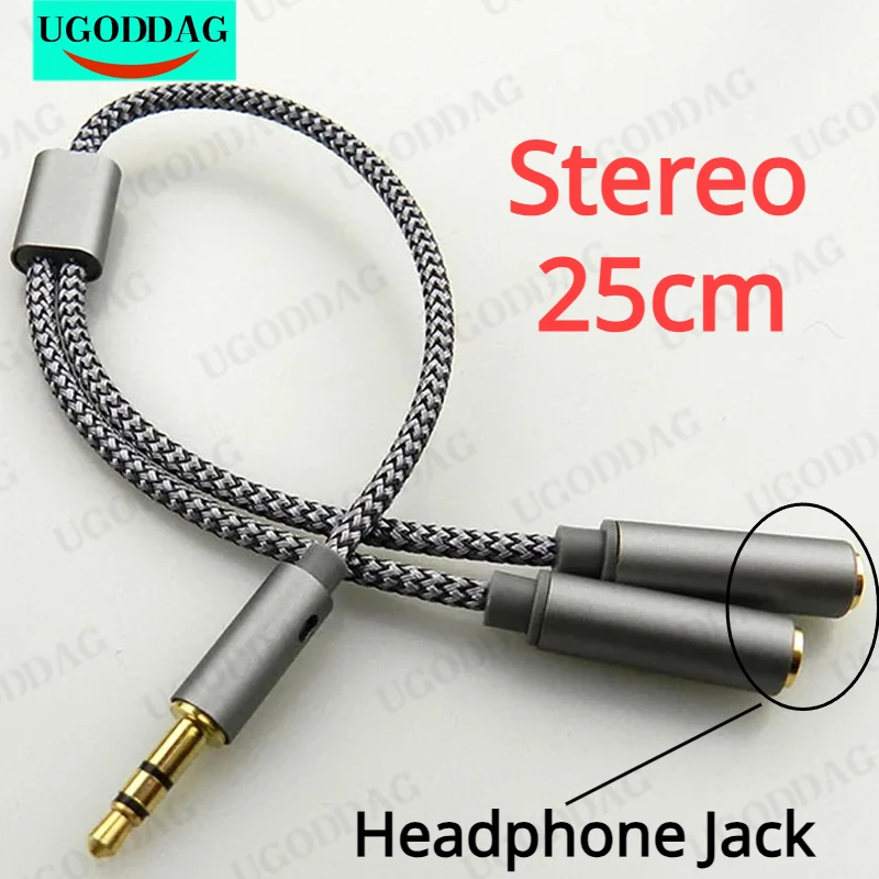 3.5mm Audio Splitter Y Jack 1 Male to 2 Female M/F 3.5mm Stereo Earphone Connector Adapter Earphone Accessories