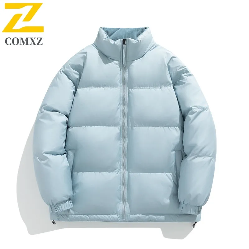 COMXZ Classic Men Down Jacket Stand Collar Outdoor Take A Walk Windproof Warm Coat Fashion Korean Fashion Autumn Winter Parkas
