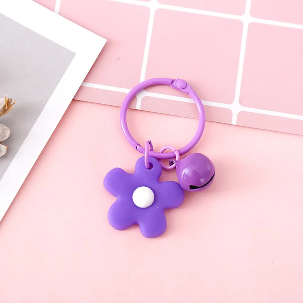 الفتيات أنيقة المرأة لون الحلوى الكورية الأزياء والمجوهرات حقيبة قلادة زهرة المفاتيح حلقة رئيسية