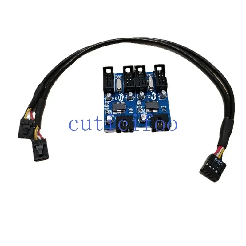Motherboard USB 2.0 9Pin 1 to 4 Splitter Extension PCB Chipset PC Case Internal Enhanced Extender