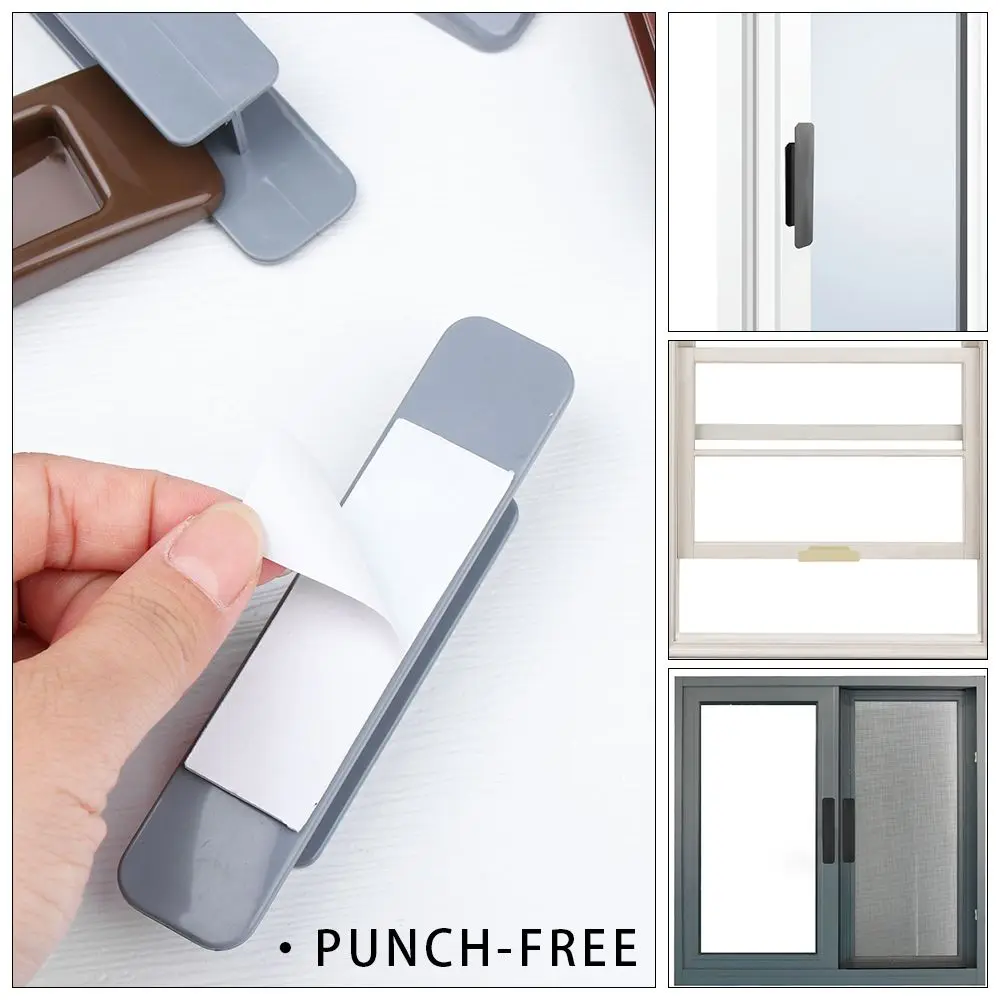 2Pcs Punch-Free Cabinet Wardrobe Glass Window Grip Stick Open Sliding Door Knob Labor Saving Auxiliary Device Door Handle