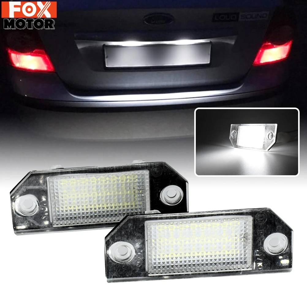 LED Number License Plate Lights Pure White 6000K Fit For Ford Focus C-MAX MK2 03-08